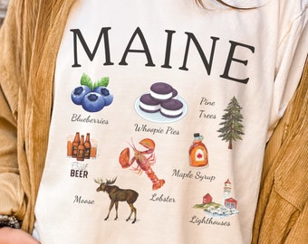 Maine Souvenir T Shirt, Pine Tree State Travel Shirt