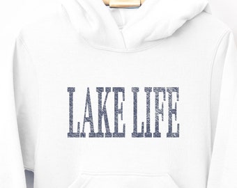 Kids Lake Life Hoodie Sweatshirt, Youth Lake House Vacation, Great Lakes Pullover