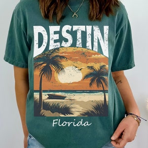 Retro Destin Florida Beach Tshirt Gift Tee, Gulf Coast
