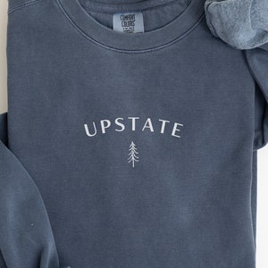 Upstate Crewneck Sweatshirt Gift, Garment Dyed New York Pullover