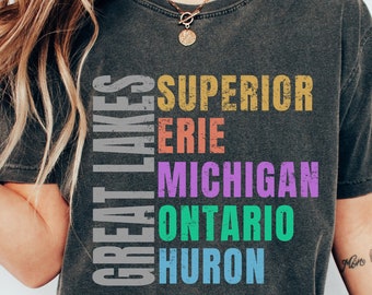 Great Lakes Comfort Colors T-Shirt, Lake Lover Gift