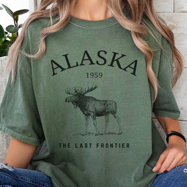 Alaska Moose Tee Shirt Tshirt, Unisex State Gift, The Last Frontier