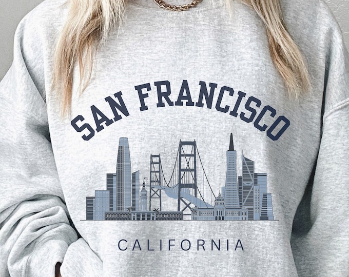 Unisex San Francisco Crewneck Sweatshirt, Womens California Gift Pullover