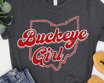 Ohio Buckeye State Shirt, Ohio Girl Tshirt
