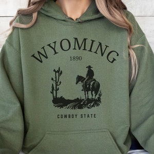 Unisex Wyoming Cowboy State Hooded Sweatshirt Hoodie Gift