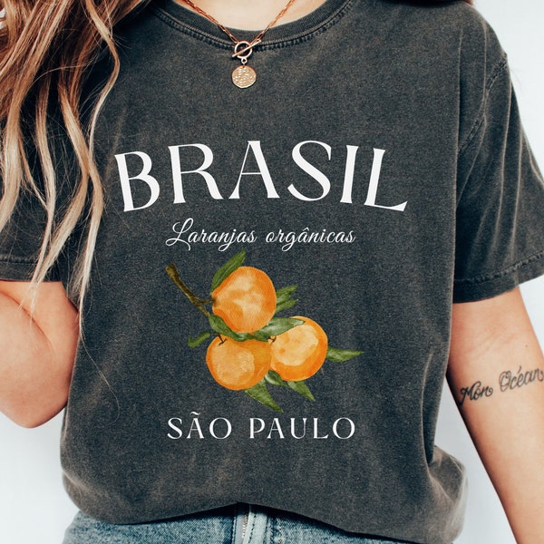 Brasil Organic Oranges Tee Shirt, Sao Paulo Lover Brazil Tshirt
