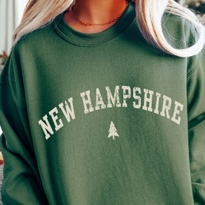 New Hampshire Crewneck Sweatshirt Gift Hiking Camping Pullover