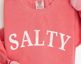 Womens Salty Beach Crewneck Sweatshirt Gift, Summer Pullover