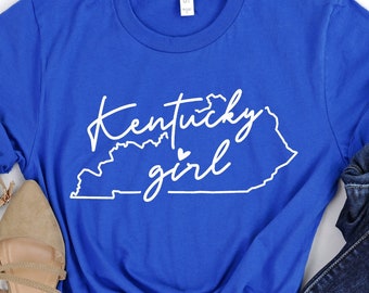 Kentucky Girl Tee Shirt, Womens Small Town State Pride Tshirt