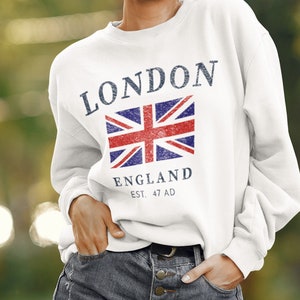 Womens London Souvenir England Sweater Mens London Shirt British Flag London Sweatshirt UK Pullover Womens London Crewneck Etsy
