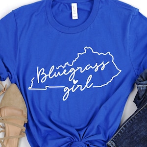 Bluegrass Girl Tee Shirt, Womens Kentucky State Pride Small Town Tshirt