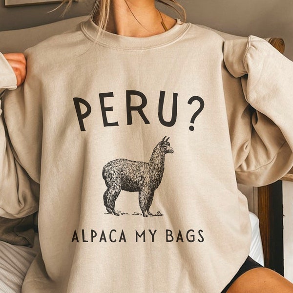 Unisex Peru Crewneck Sweatshirt, Alpaca Lover Gift