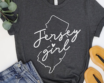 Jersey Girl Tshirt, Womens New Jersey State Tee Shirt