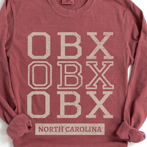 Camiseta de manga larga de playa de Outer Banks OBX de Carolina del Norte, regalo Brick