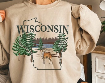 Sudadera Wisconsin Nature, cuello redondo acogedor Northwoods