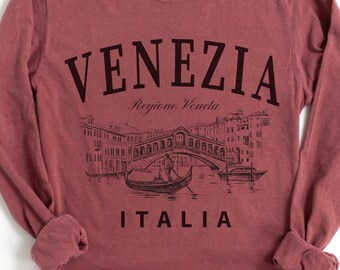 Venice Italy Long Sleeve Tee Shirt, Venezia Italia Tshirt Gift