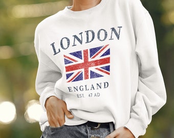 Womens London Souvenir, England Sweater, Mens London Shirt, British Flag, London Sweatshirt, UK Pullover, Womens London Crewneck
