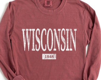 Wisconsin Long Sleeve Tee Shirt Tshirt Gift