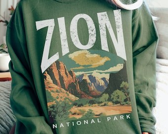 Zion National Park Crewneck Sweatshirt, Utah Hiking Gift