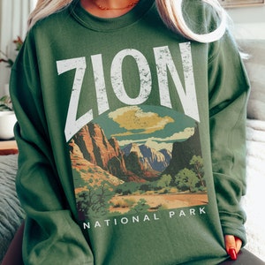 Zion National Park sweatshirt met ronde hals, wandelcadeau Utah