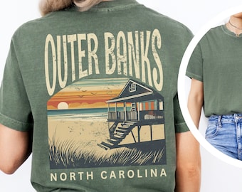 Tshirt rétro Outer Banks, cadeau de plage, t-shirt de Caroline du Nord