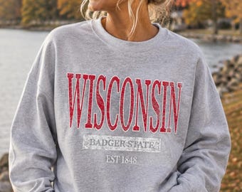 Wisconsin Crewneck Sweatshirt, Badger State Gift
