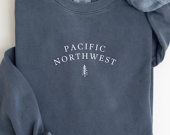 Pacific Northwest Comfort Colors Crewneck Sweatshirt, PNW Travel Souvenir