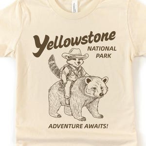 Yellowstone wasbeer grizzlybeer avontuur T-shirt cadeau T-shirt, jeugd camping natuur T-shirt