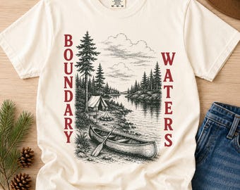 Chemise eaux limitrophes, t-shirt de camping BWCA pour canoë