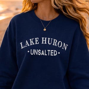 Lake Huron Osaltat Tröja, Great Lakes Crewneck Resesouvenir