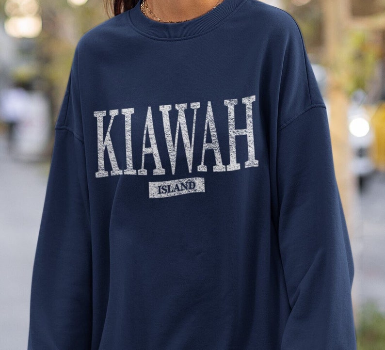 Kiawah Island Sweatshirt, South Carolina Crewneck, Carolina Shirt, East Coast Beach Pullover Navy