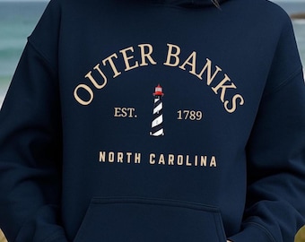 Moletom com capuz do farol de Outer Banks, Carolina do Norte, ideal para praia e praia.