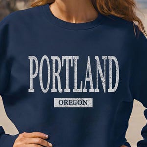 Bluza z kapturem Portland Oregon: Wytarty, Pacific Northwest Crewneck