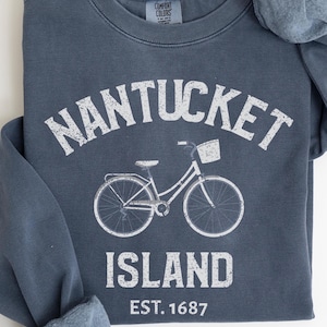 Nantucket Island Comfort Colors® Beach Crewneck Sweatshirt Gift Souvenir Apparel