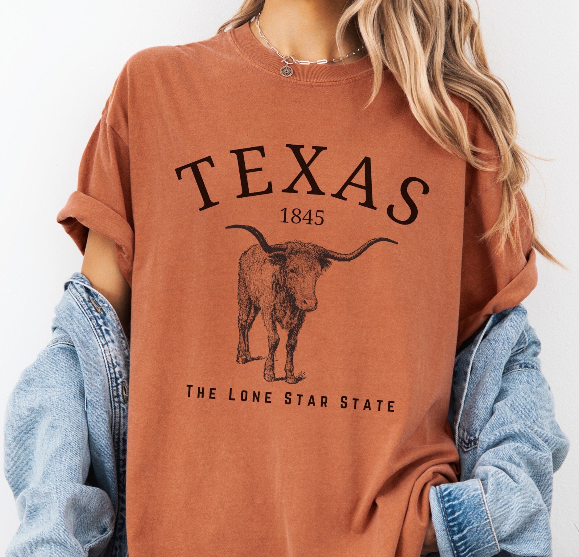 テキサス・ロングホーン・ローン・スター・ステートTシャツ、テキサス