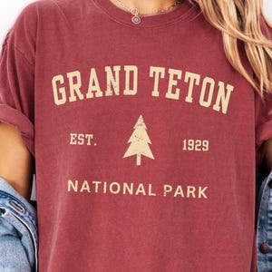 Grand Teton National Park Comfort Colors® Tshirt, Wyoming Hiking Gift Tee