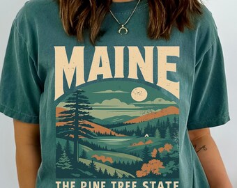 Maine Pine Tree State Shirt Comfort Colors Tee