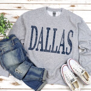 Dallas Sweatshirt, Dallas Texas Crewneck Sweatshirt, Football Sweatshirt, Game Day Shirt, Texas Gifts, Texas Crewneck