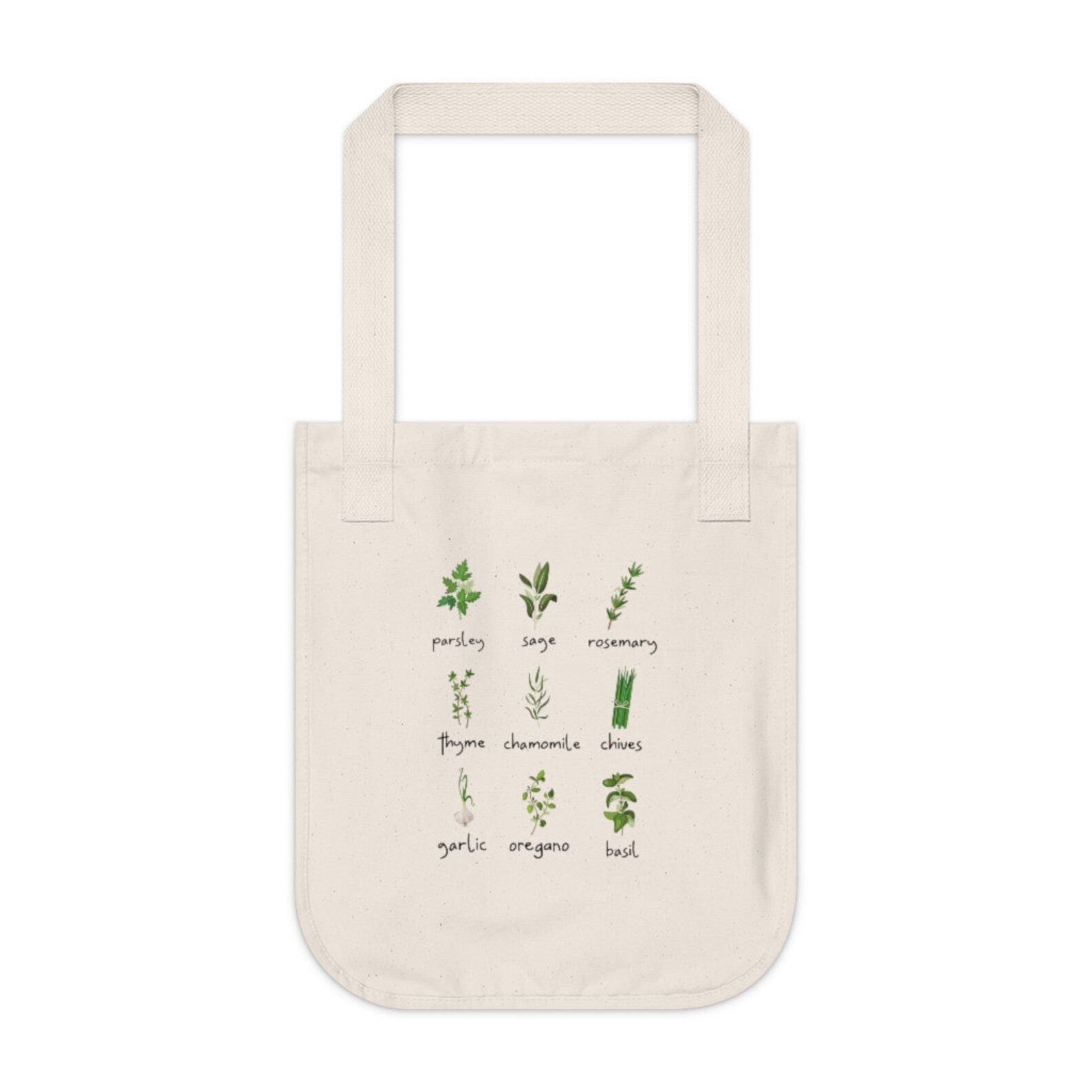 Herbs Tote Bag Organic Large Market Tote Ecofriendly Etsy