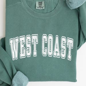 Felpa girocollo West Coast Beachwear regalo, Comfort Colors® California Girl Apparel