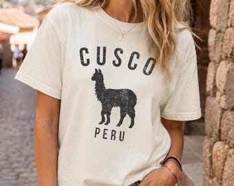 Cusco Pérou Shirt vintage Lama Tee voyage souvenir cadeau