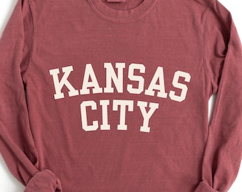 Unisex Kansas City Langarm T-Shirt Tshirt, Komfort Farben Geschenk