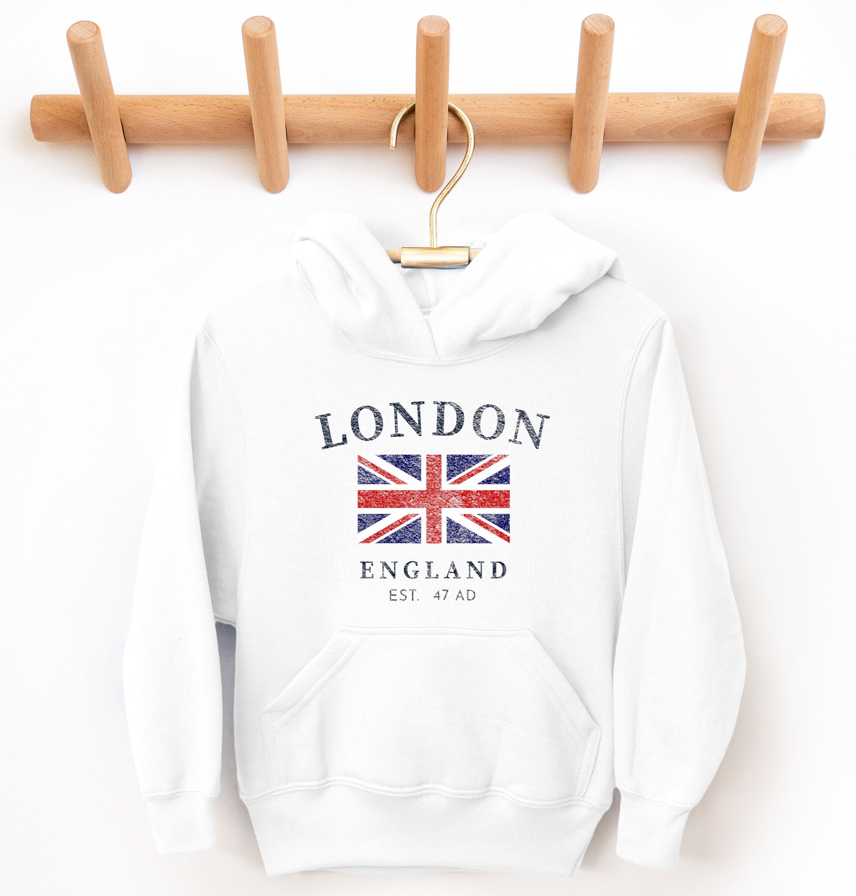 London England Sweatshirt Pour Enfant 5 Couleurs Bleu Marine, Gris