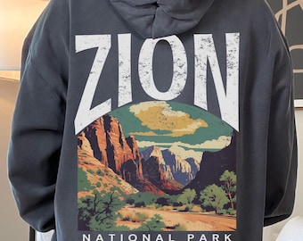Zion National Park Comfort Colors® Hoodie-Sweatshirt, Utah Wandergeschenk, stückgefärbtes Shirt