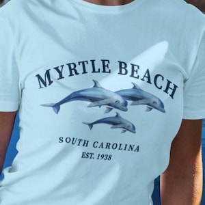 Myrtle Beach Dolphin Tee Shirt, Womens South Carolina Beach Tshirt, East Coast