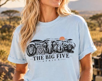 T-shirt Africa Big Five, Safari Wildlife Comfort Colors