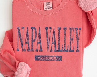 Sudadera Napa Valley California, sudadera de cuello redondo para viajes a la región vinícola.