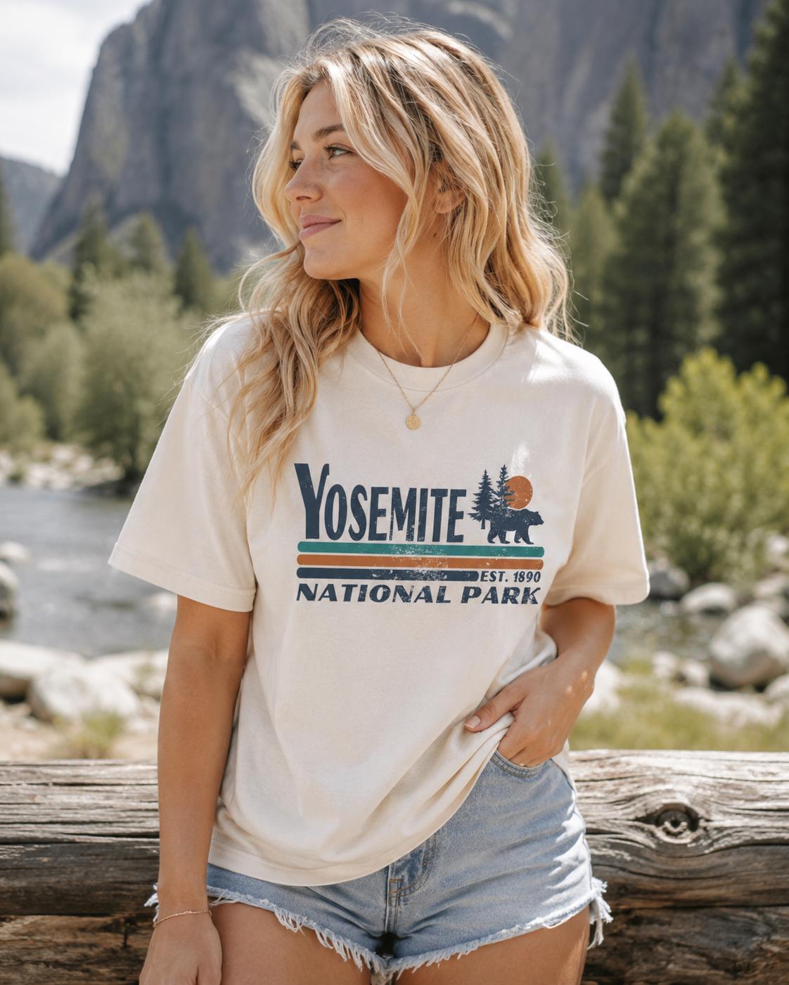 ヨセミテ国立公園のクマTシャツ、カリフォルニアのハイキングのお土産