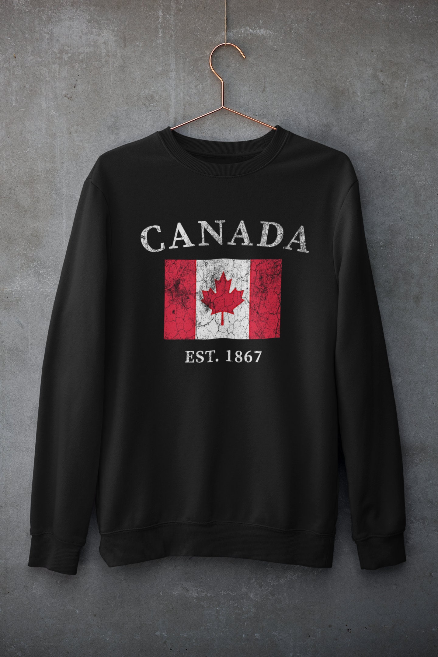 Sweat à Capuche Canada - Homme Femme Enfant - Imprimé Drapeau Canadien - Pour Randonnée, Camping, Voyage