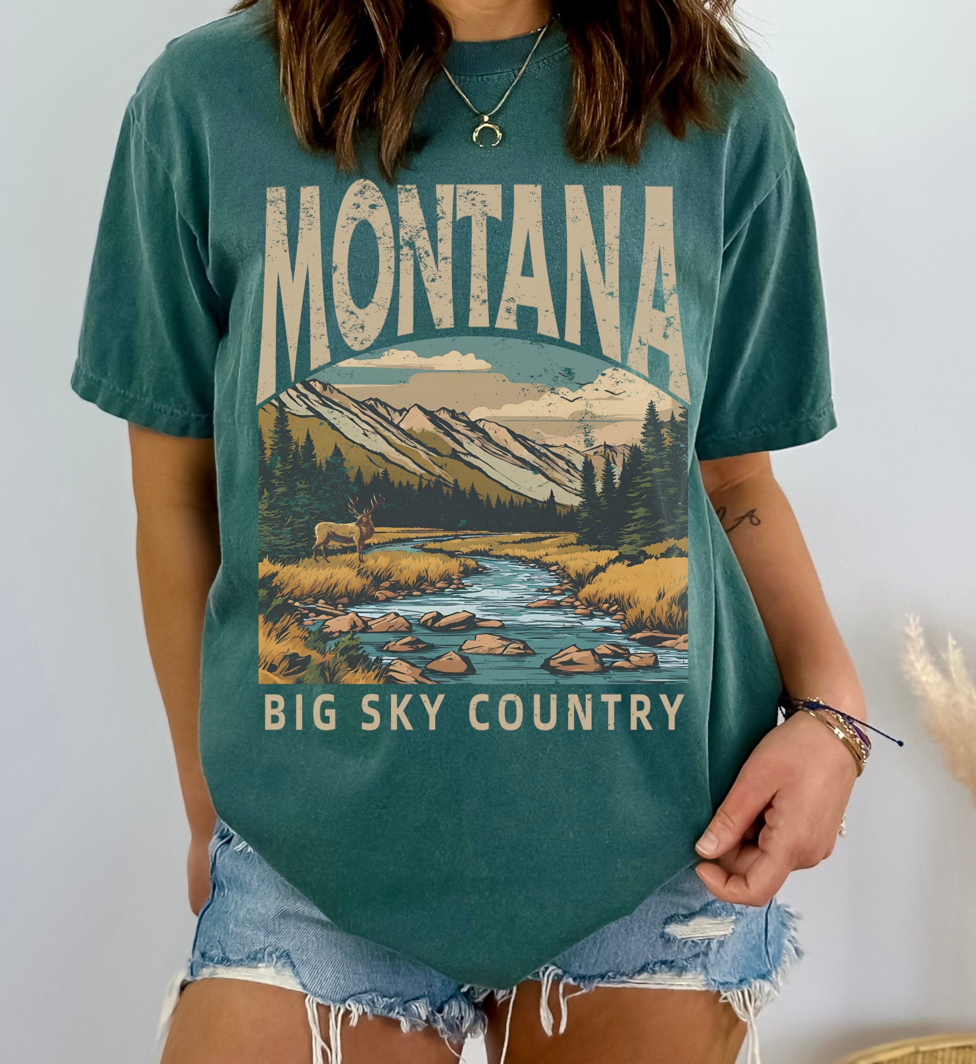 Retro Montana Tshirt Gift Tee, Big Sky Country - Etsy
